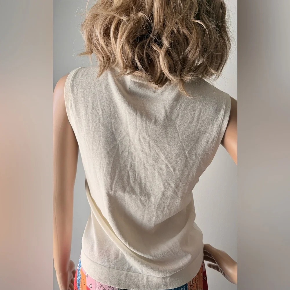 Kasper Women's Cream Sleeveless Top size M Petite.